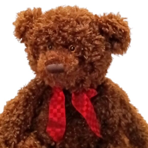 Porter Made Exclusively for Bombay Co. Curly Haired Dark Brown Teddy Bear 16 in - Picture 5 of 7